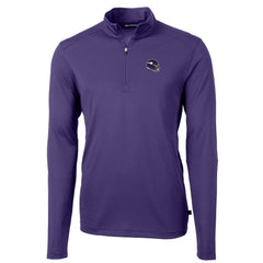 Minnesota Vikings Cutter & Buck Helmet Virtue Eco Pique Recycled Quarter-Zip Pullover Top | NFL On sale