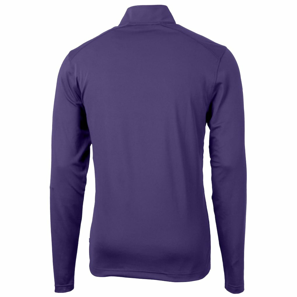 Minnesota Vikings Cutter & Buck Helmet Virtue Eco Pique Recycled Quarter-Zip Pullover Top | NFL On sale