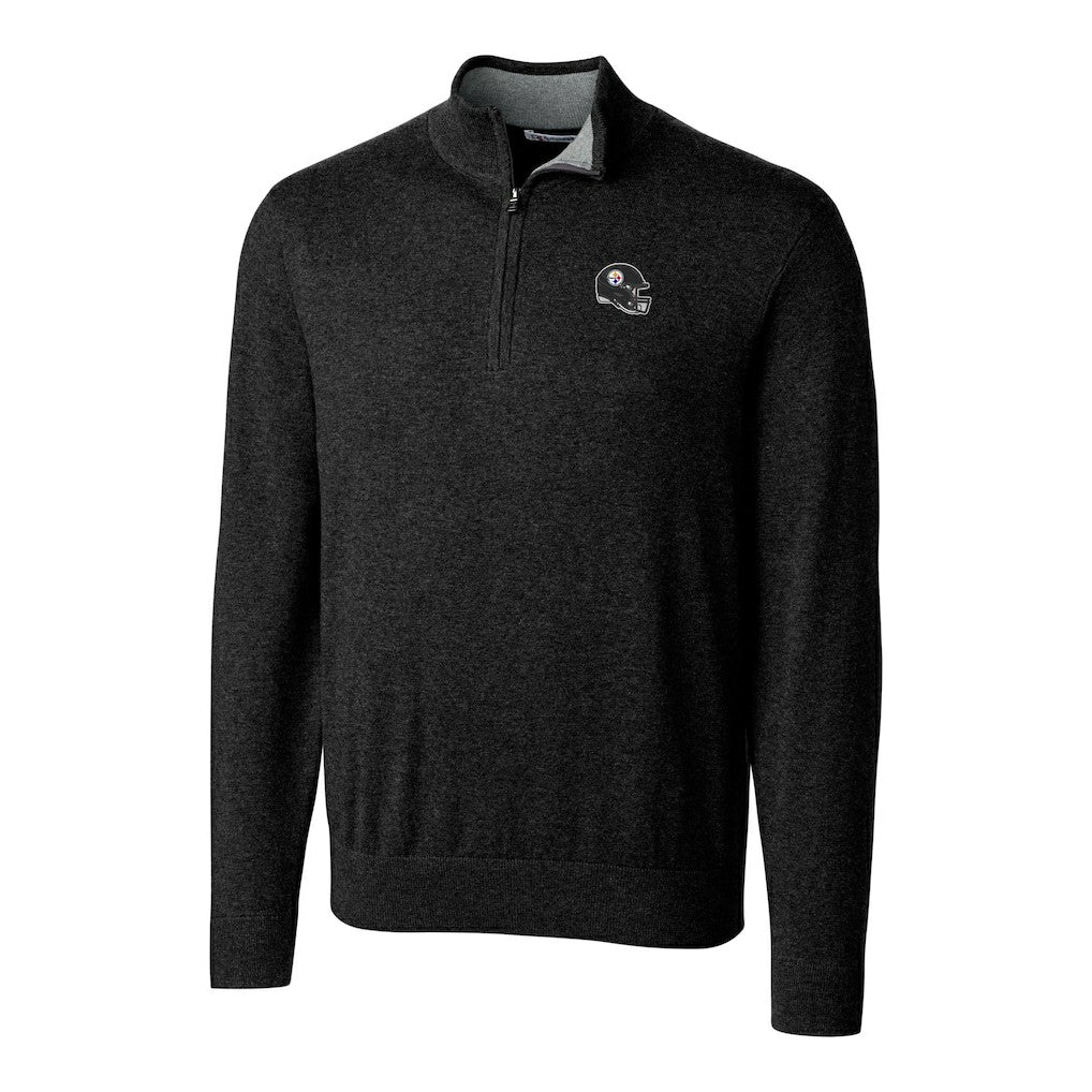 Pittsburgh Steelers Cutter & Buck Helmet Lakemont Tri-Blend Quarter-Zip Pullover Sweater | NFL Online