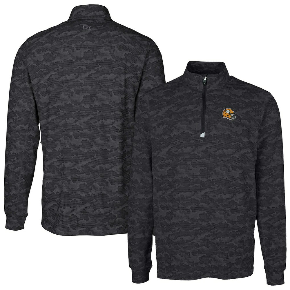 Green Bay Packers Cutter & Buck Helmet Traverse Camo Print Stretch Quarter-Zip Pullover Top | NFL US
