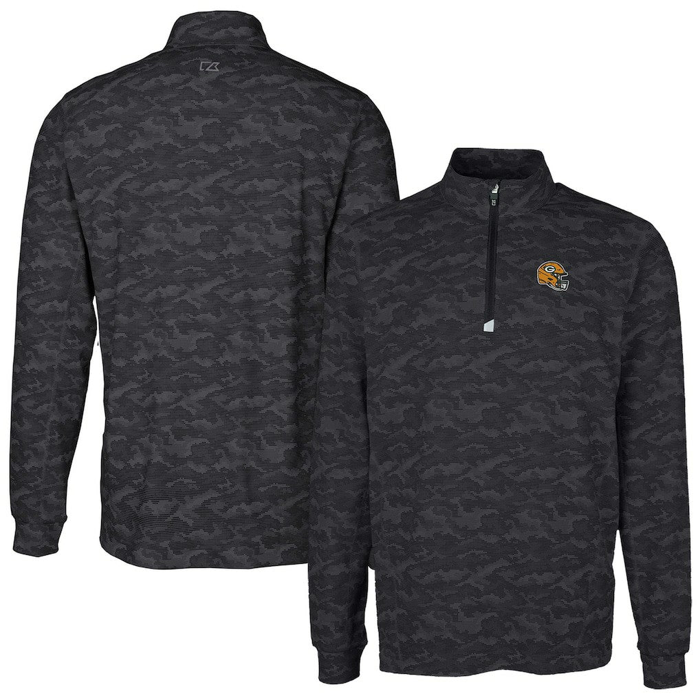 Green Bay Packers Cutter & Buck Helmet Traverse Camo Print Stretch Quarter-Zip Pullover Top | NFL US