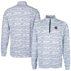 Tampa Bay Buccaneers Cutter & Buck Helmet Traverse Camo Print Stretch Quarter-Zip Pullover Top | NFL Sale