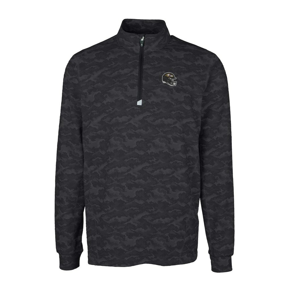 Baltimore Ravens Cutter & Buck Helmet Traverse Camo Print Stretch Quarter-Zip Pullover Top | NFL Hot