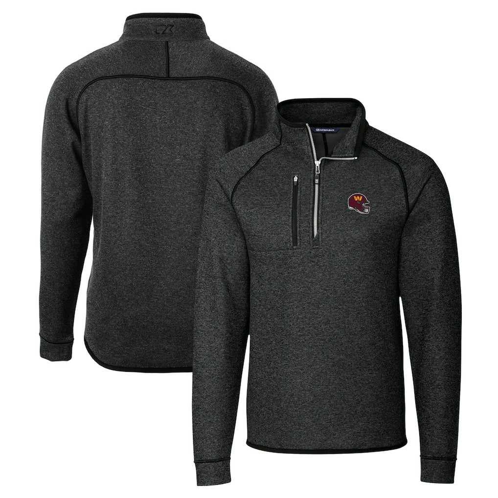 Washington Commanders Cutter & Buck Helmet Mainsail Sweater-Knit Half-Zip Pullover Jacket | NFL Discount