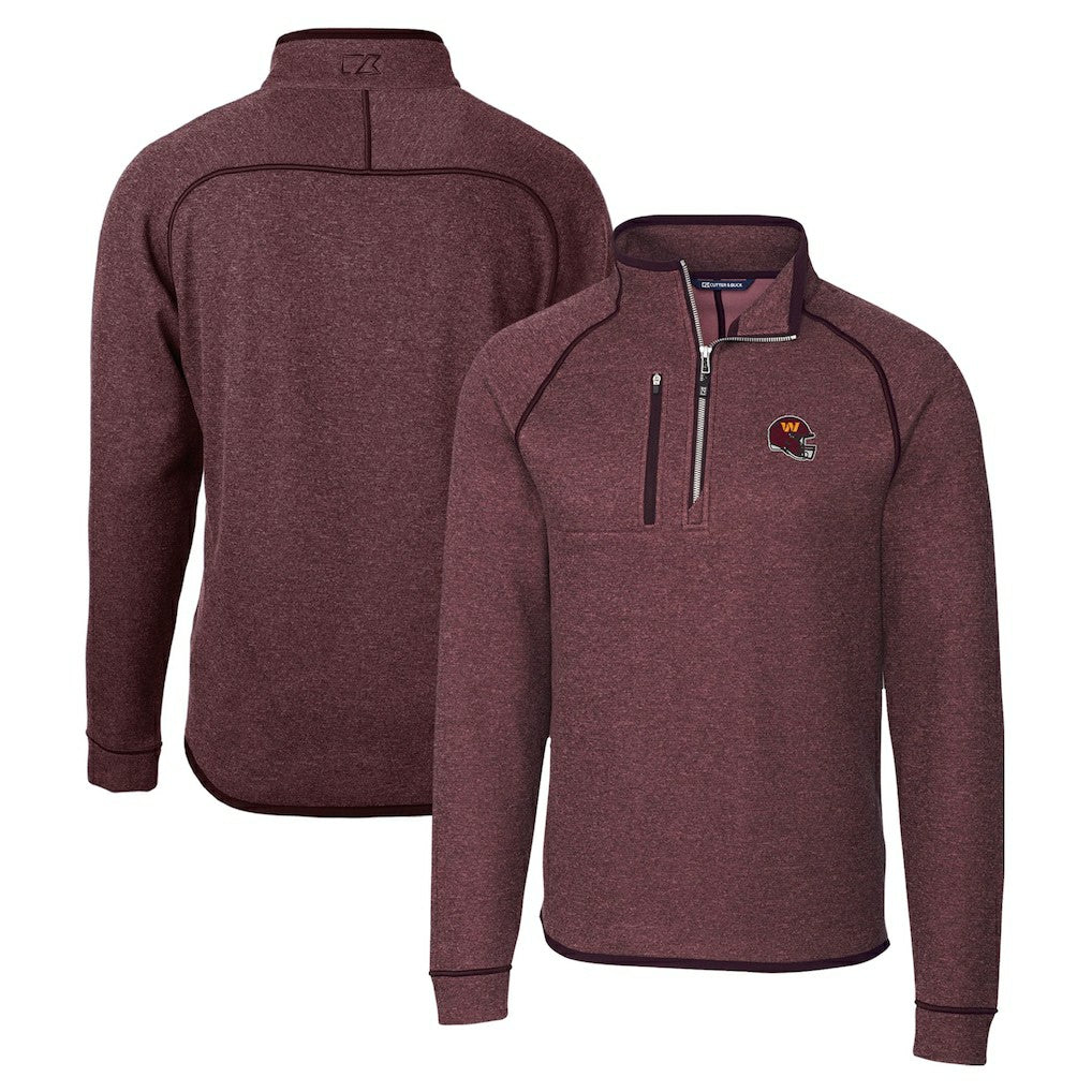 Washington Commanders Cutter & Buck Helmet Mainsail Sweater-Knit Half-Zip Pullover Jacket | NFL On sale