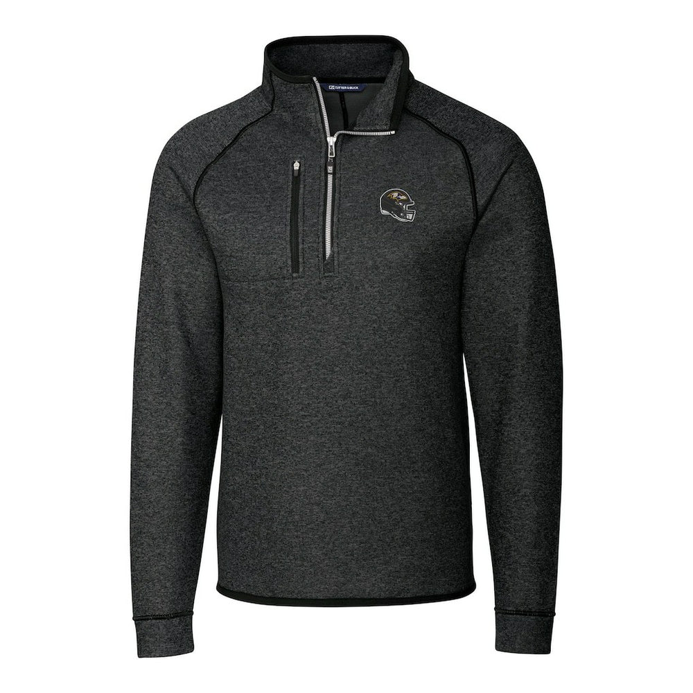 Baltimore Ravens Cutter & Buck Helmet Mainsail Sweater-Knit Half-Zip Pullover Jacket | NFL New
