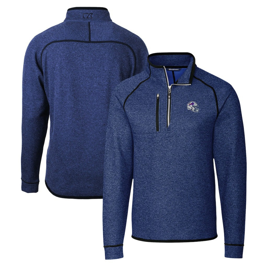 Buffalo Bills Cutter & Buck Helmet Mainsail Sweater-Knit Half-Zip Pullover Jacket | NFL Online