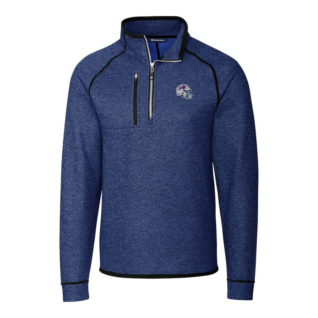 Buffalo Bills Cutter & Buck Helmet Mainsail Sweater-Knit Half-Zip Pullover Jacket | NFL Online