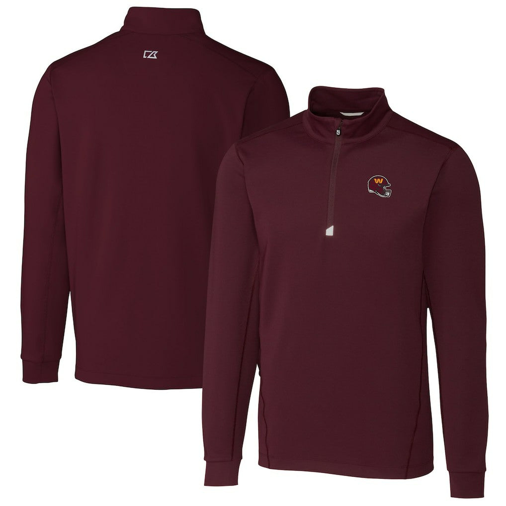 Washington Commanders Cutter & Buck Helmet Traverse Stretch Quarter-Zip Pullover Top | NFL On sale