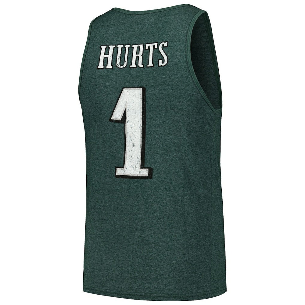Philadelphia Eagles Jalen Hurts  Majestic Threads Name & Number Tri-Blend Tank Top | NFL US