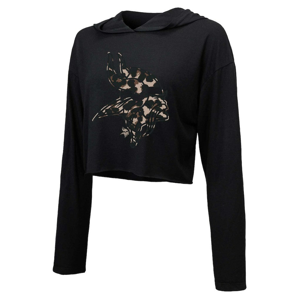 Minnesota Vikings Justin Jefferson  Majestic Threads Women's Leopard Player Name & Number Long Sleeve Cropped Hoodie | NFL Online