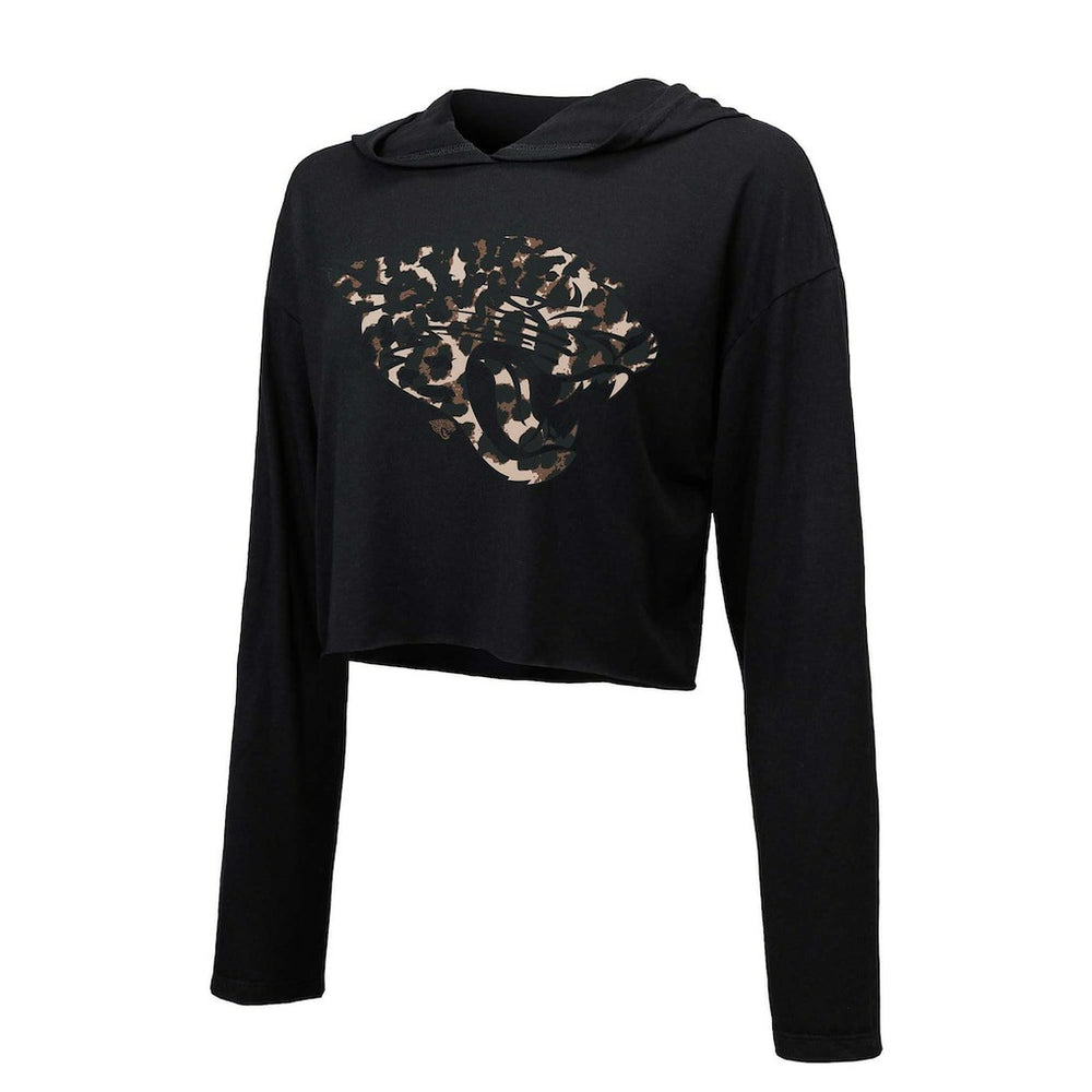 Jacksonville Jaguars Trevor Lawrence  Majestic Threads Women's Leopard Player Name & Number Long Sleeve Cropped Hoodie | NFL Hot