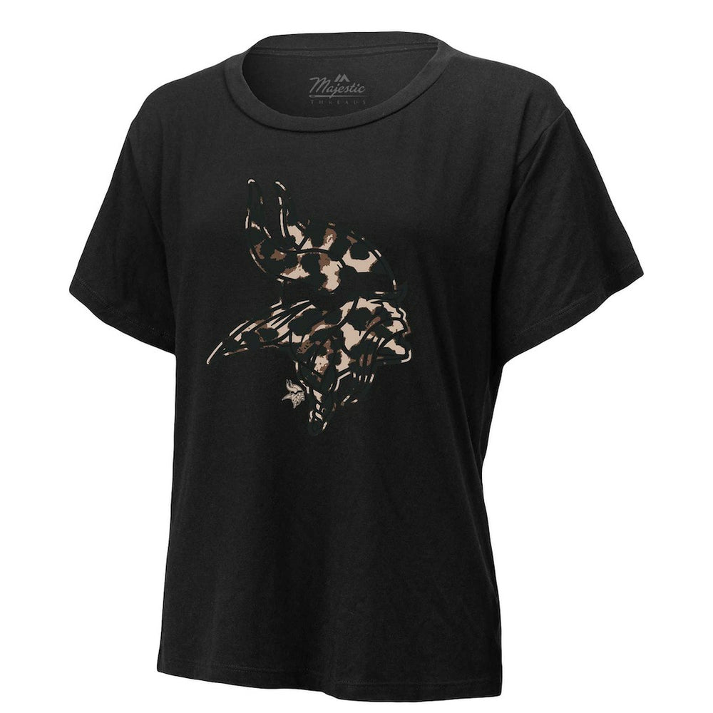Minnesota Vikings Justin Jefferson  Majestic Threads Women's Leopard Player Name & Number T-Shirt | NFL Hot