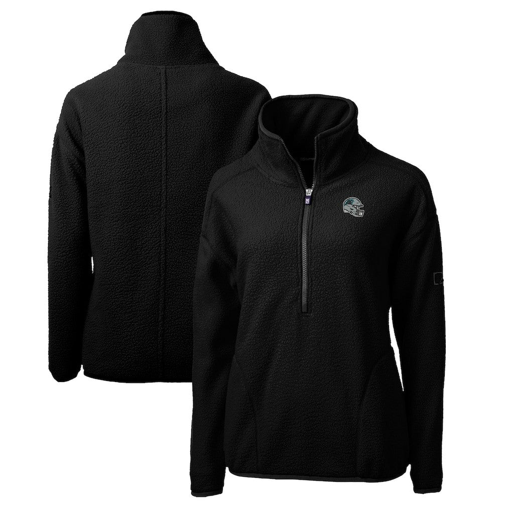 Carolina Panthers Cutter & Buck Women's Helmet Logo Cascade Eco Sherpa Fleece Half-Zip Pullover Jacket | NFL US