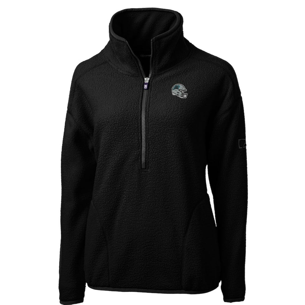 Carolina Panthers Cutter & Buck Women's Helmet Logo Cascade Eco Sherpa Fleece Half-Zip Pullover Jacket | NFL US