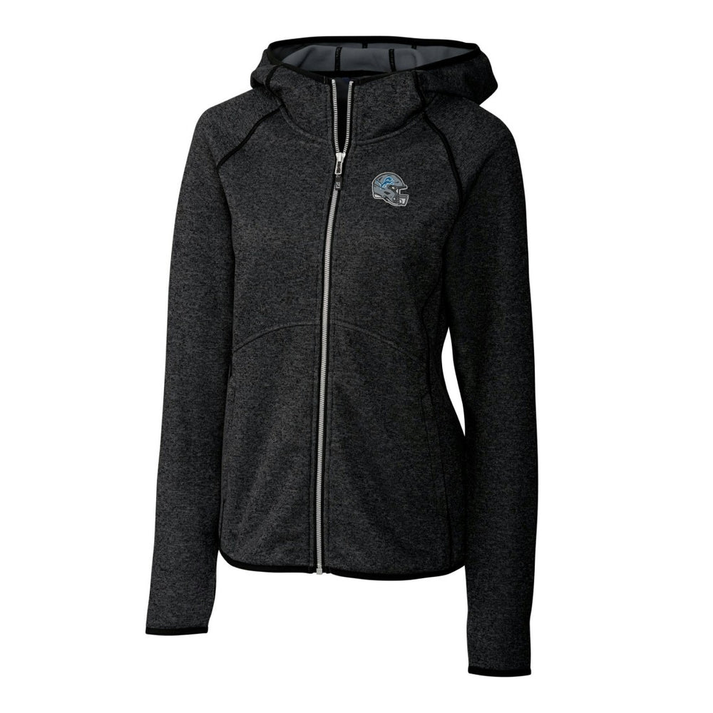 Detroit Lions Cutter & Buck Women's Helmet Logo Mainsail Sweater-Knit Full-Zip Hoodie | NFL Discount