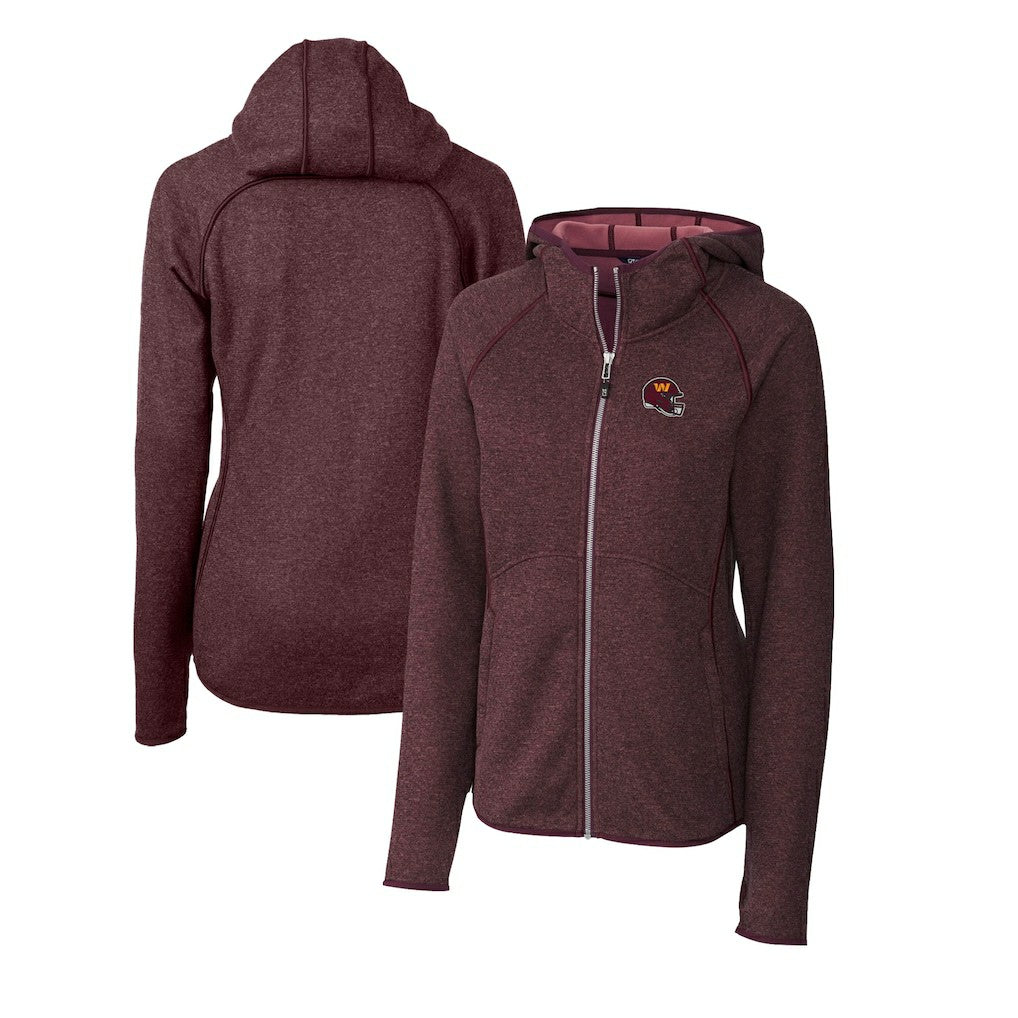 Washington Commanders Cutter & Buck Women's Helmet Logo Mainsail Sweater-Knit Full-Zip Hoodie | NFL Near me