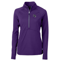 Minnesota Vikings Cutter & Buck Women's Helmet Logo Adapt Eco Knit Stretch Recycled Half-Zip Pullover Top | NFL Hot