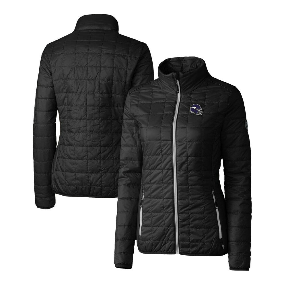 Minnesota Vikings Cutter & Buck Women's Helmet Logo Rainier PrimaLoft Eco Insulated Full-Zip Puffer Jacket | NFL On sale