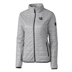 Pittsburgh Steelers Cutter & Buck Women's Helmet Logo Rainier PrimaLoft Eco Insulated Full-Zip Puffer Jacket | NFL Sale