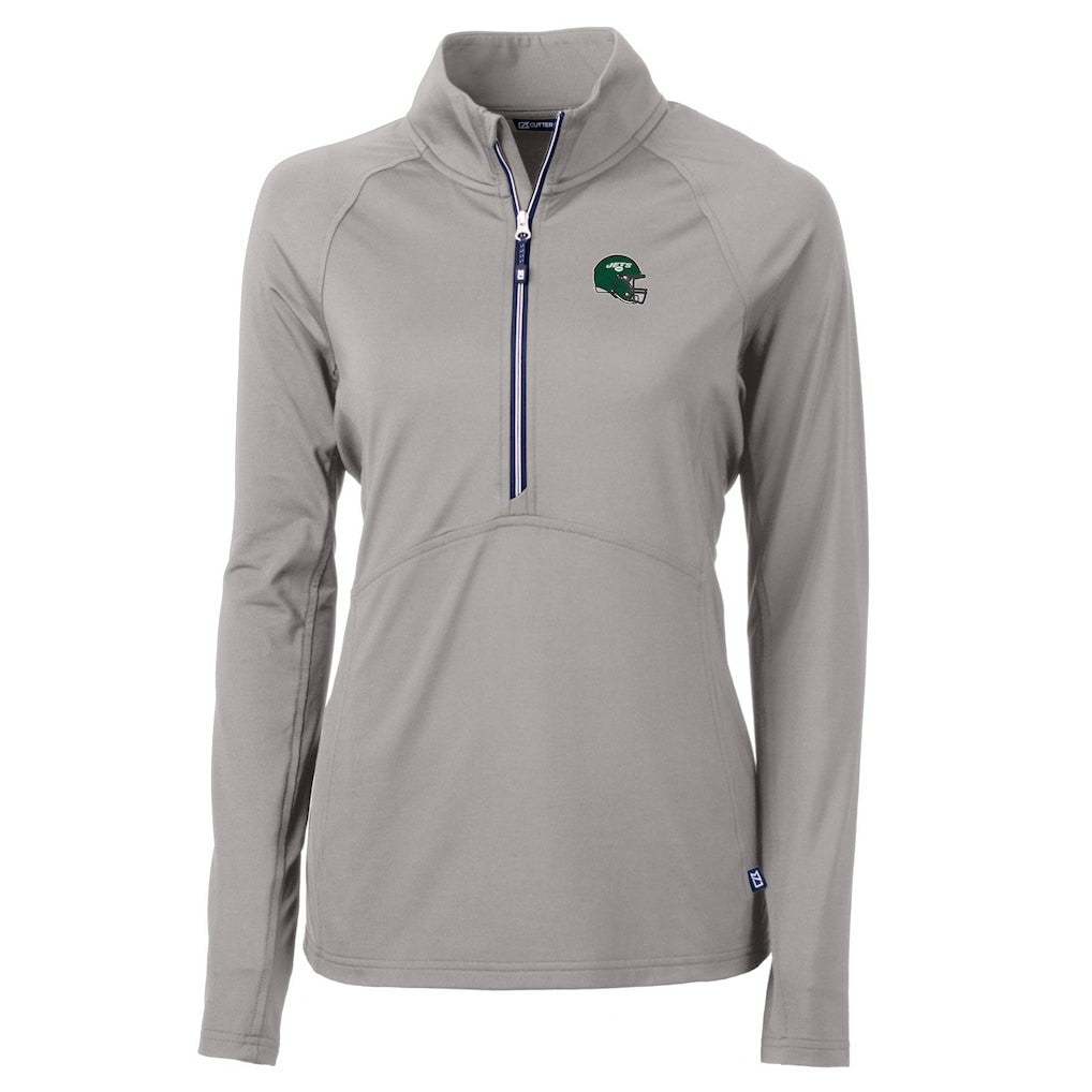 New York Jets Cutter & Buck Women's Helmet Logo Adapt Eco Knit Stretch Recycled Half-Zip Pullover Top | NFL US