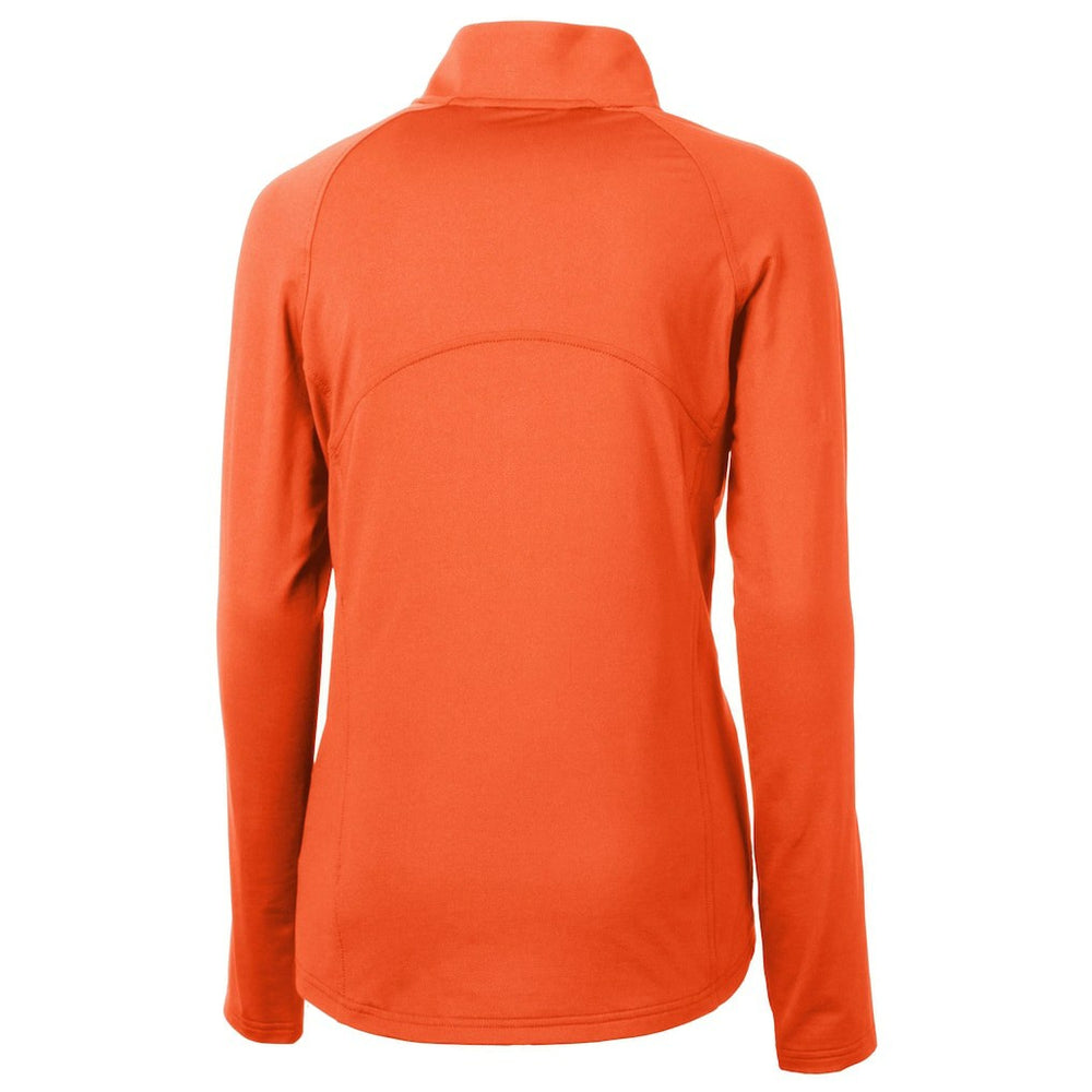 Cincinnati Bengals Cutter & Buck Women's Helmet Logo Adapt Eco Knit Stretch Recycled Half-Zip Pullover Top | NFL Discount