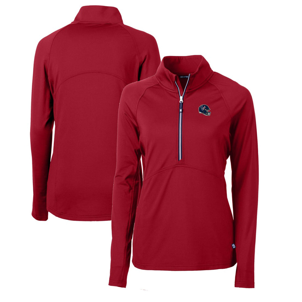 Houston Texans Cutter & Buck Women's Helmet Logo Adapt Eco Knit Stretch Recycled Half-Zip Pullover Top | NFL Sale
