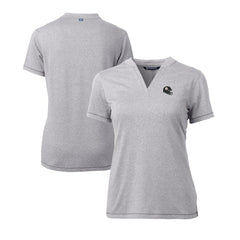 Pittsburgh Steelers Cutter & Buck Women's Helmet Logo DryTec Forge Stretch V-Neck Blade Top | NFL Hot