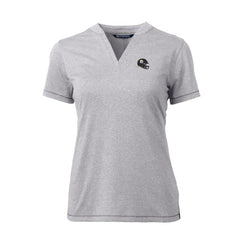 Pittsburgh Steelers Cutter & Buck Women's Helmet Logo DryTec Forge Stretch V-Neck Blade Top | NFL Hot
