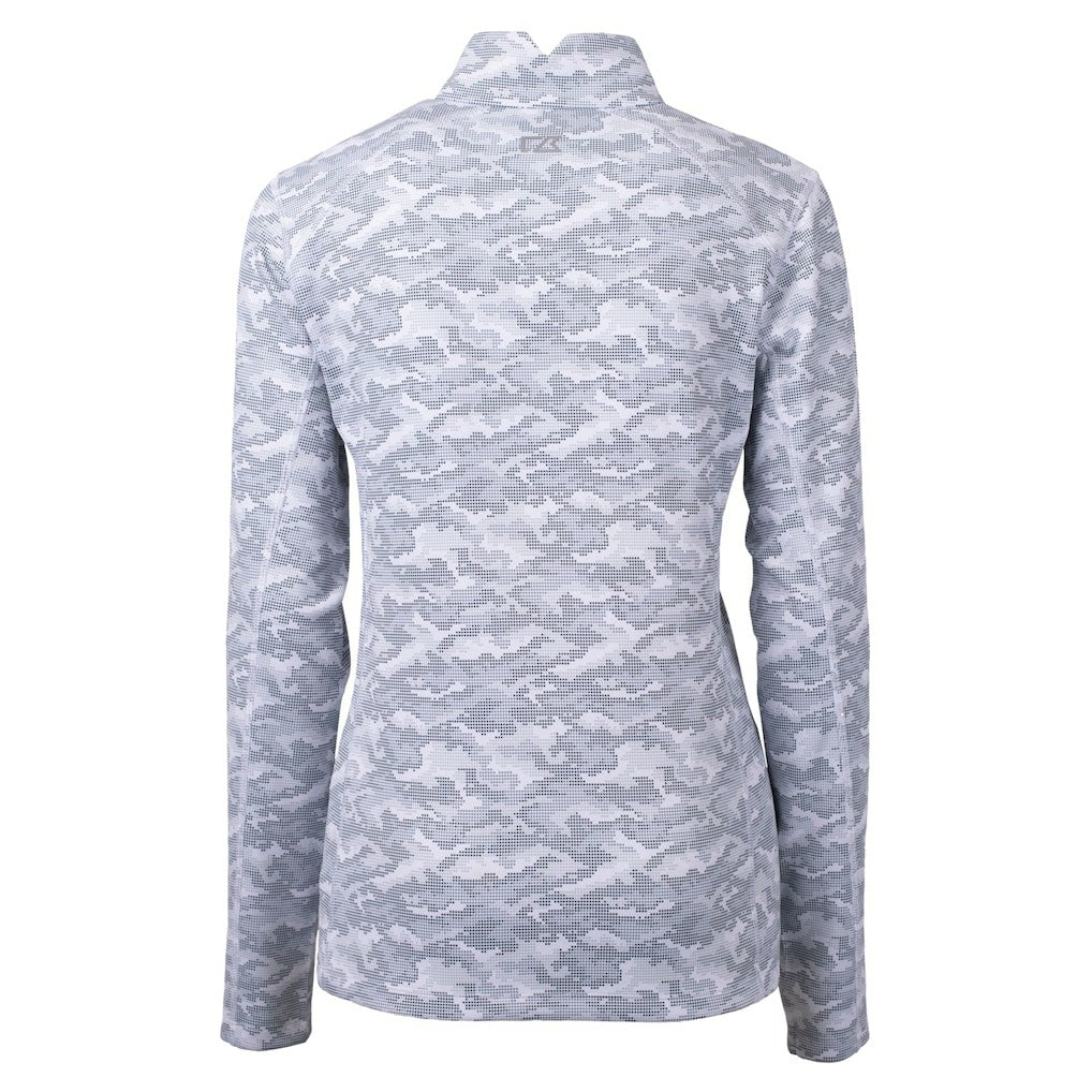 New Orleans Saints Cutter & Buck Women's Helmet Logo Traverse Camo Print Stretch Quarter-Zip Pullover Top | NFL Hot
