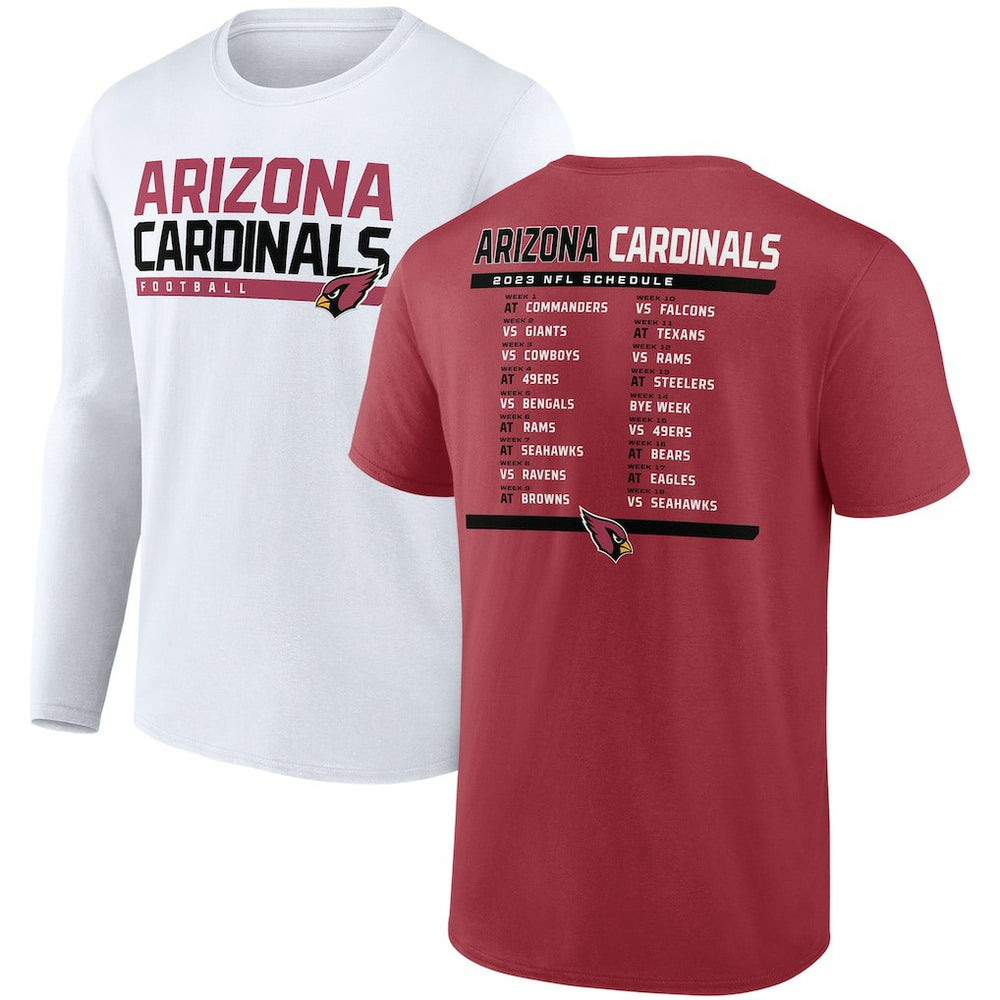 Arizona Cardinals Two-Pack 2023 Schedule T-Shirt Combo Set | NFL Hot