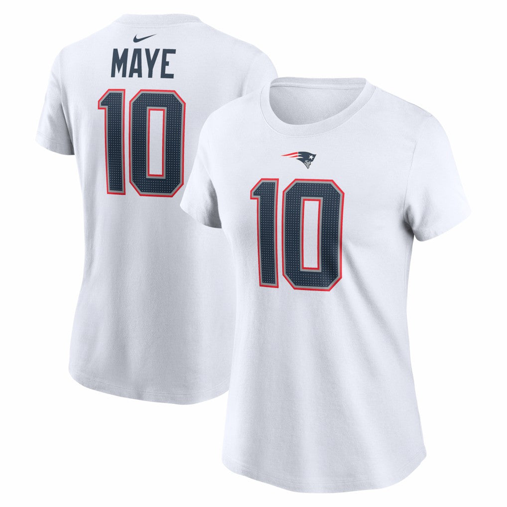 New England Patriots Drake Maye  Women's Player Name & Number T-Shirt | NFL Discount