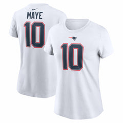 New England Patriots Drake Maye  Women's Player Name & Number T-Shirt | NFL Discount
