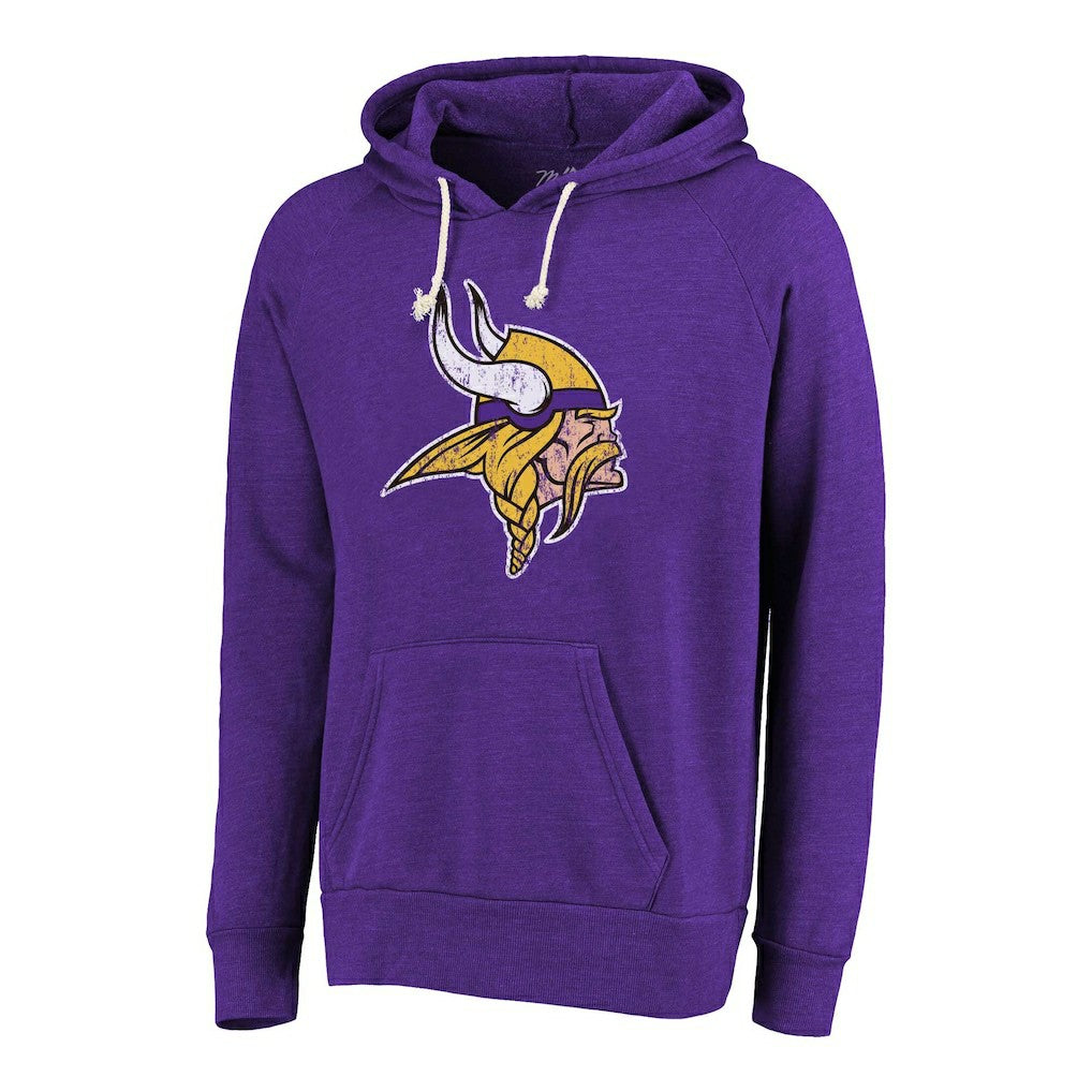 Minnesota Vikings Justin Jefferson  Majestic Threads Name & Number Tri-Blend Pullover Hoodie | NFL Outlet