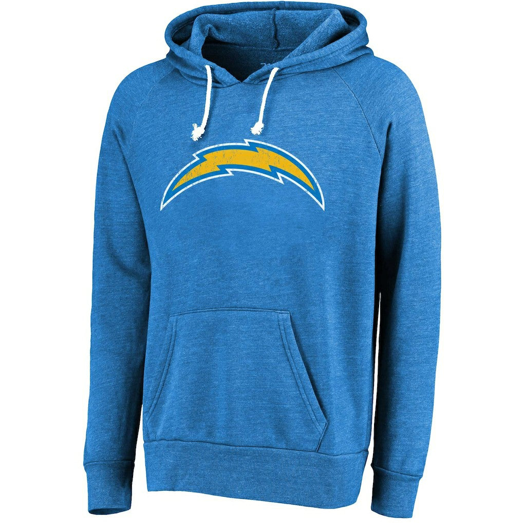 Los Angeles Chargers Justin Herbert  Majestic Threads Name & Number Tri-Blend Pullover Hoodie | NFL Outlet