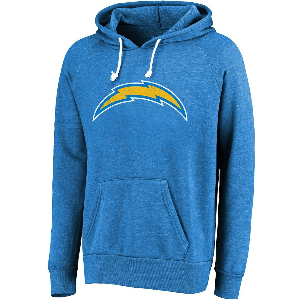 Los Angeles Chargers Justin Herbert  Majestic Threads Name & Number Tri-Blend Pullover Hoodie | NFL Outlet