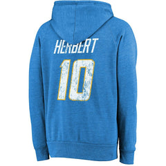 Los Angeles Chargers Justin Herbert  Majestic Threads Name & Number Tri-Blend Pullover Hoodie | NFL Outlet