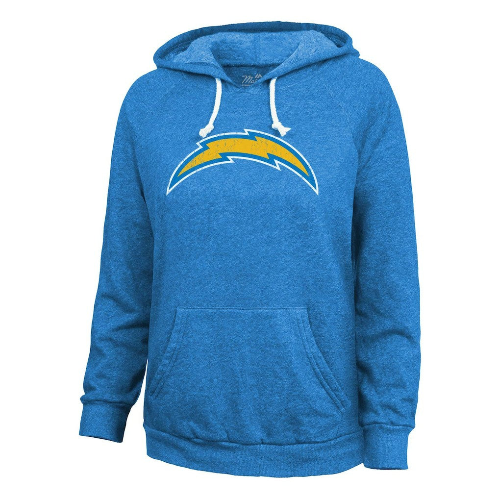 Los Angeles Chargers Justin Herbert  Majestic Threads Women's Name & Number Tri-Blend Pullover Hoodie | NFL New