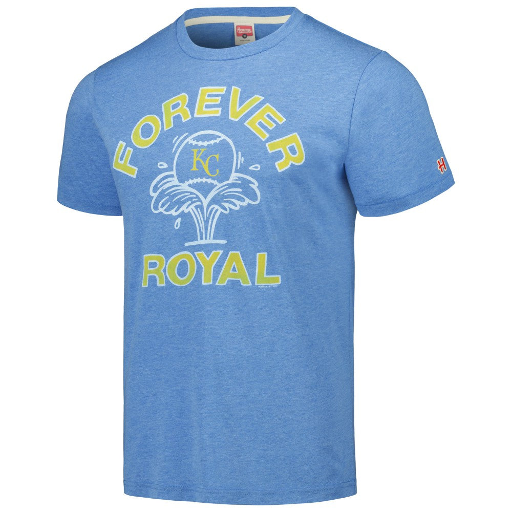 Kansas City Royals Homage Doodle Collection Forever Royal Tri-Blend T-Shirt - MLB T-shirts