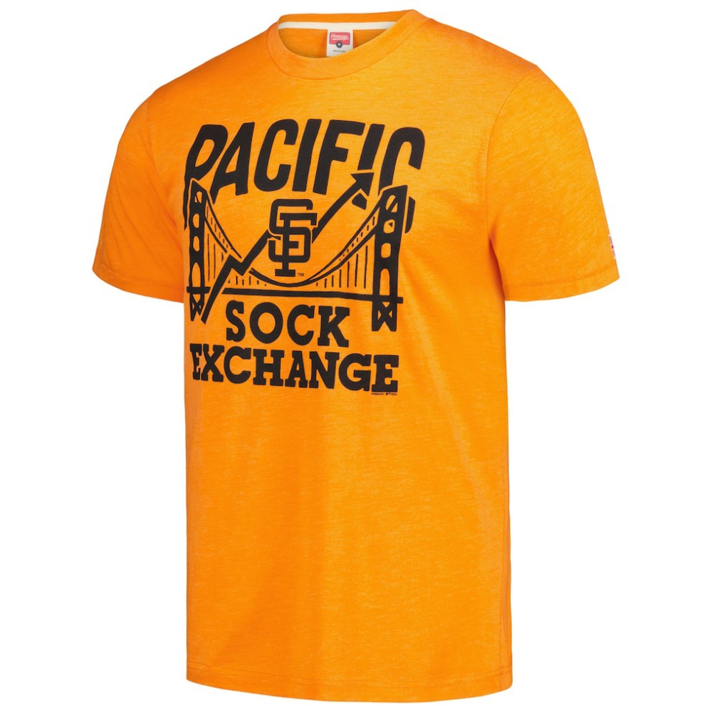 San Francisco Giants Homage Doodle Collection Pacific Sock Exchange Tri-Blend T-Shirt - MLB T-shirts