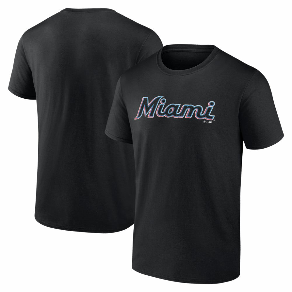 Miami Marlins Logo Athletic Wordmark T-Shirt - MLB T-shirts