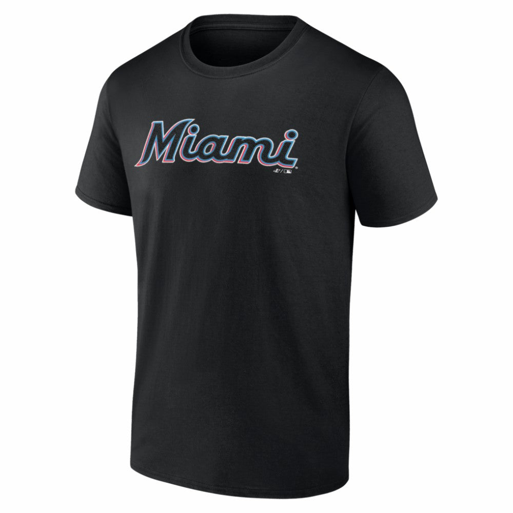 Miami Marlins Logo Athletic Wordmark T-Shirt - MLB T-shirts