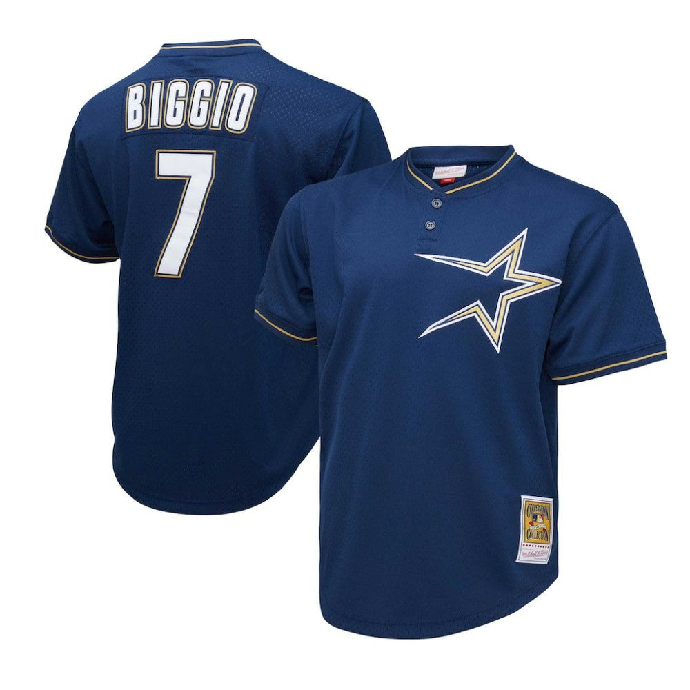 Craig Biggio Houston Astros Mitchell & Ness 1991 Cooperstown Collection Mesh Pullover Jersey - MLB Jerseys
