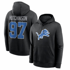 Detroit Lions Aidan Hutchinson  Name & Number Fleece Hoodie | NFL Outlet