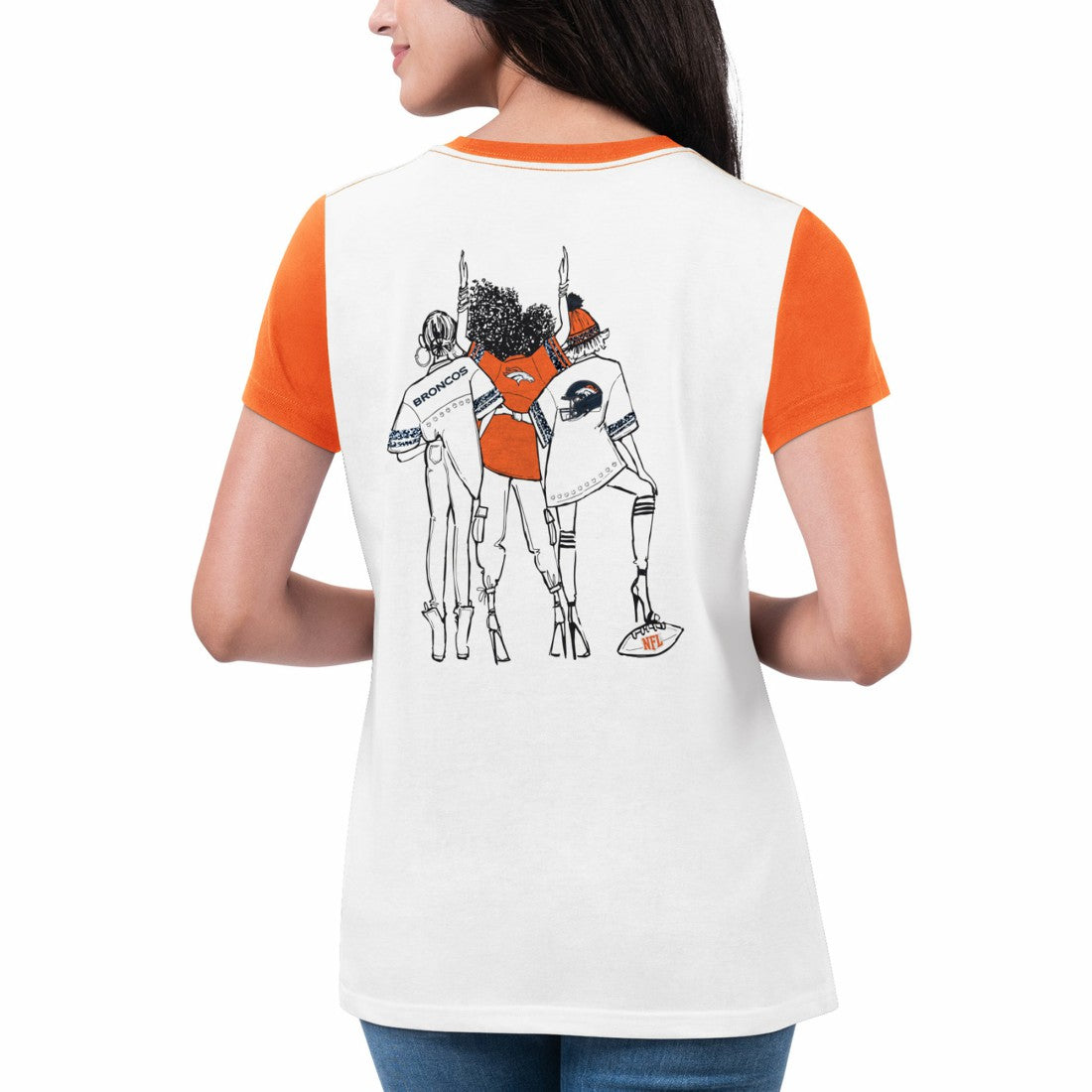 Denver Broncos G-III 4Her by Carl Banks Women's Fashion Illustration T-Shirt | NFL Sale