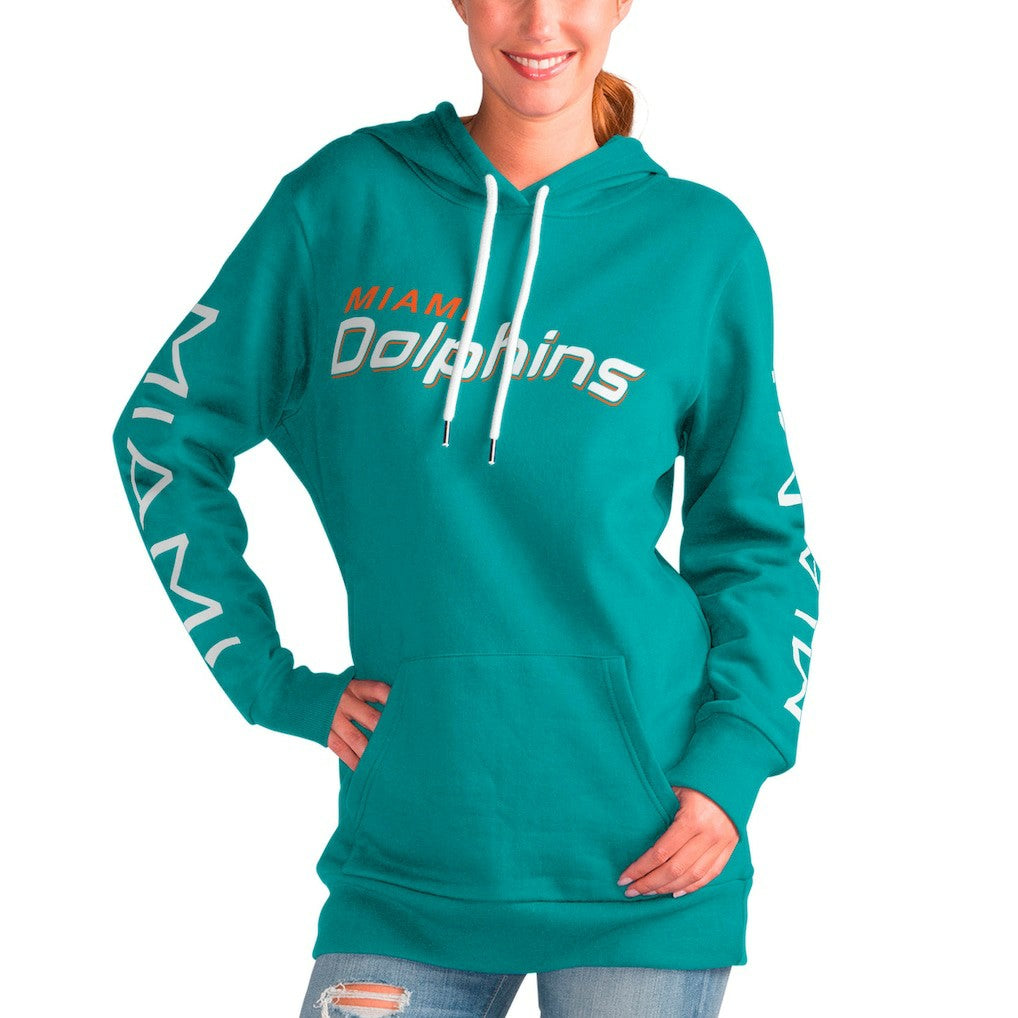 Miami Dolphins G-III 4Her by Carl Banks Women's Extra Inning Pullover Hoodie | NFL Outlet