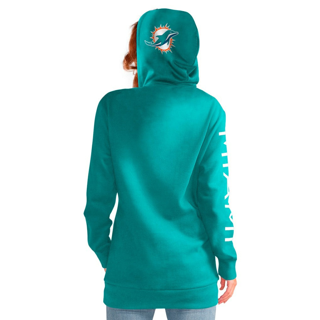 Miami Dolphins G-III 4Her by Carl Banks Women's Extra Inning Pullover Hoodie | NFL Outlet