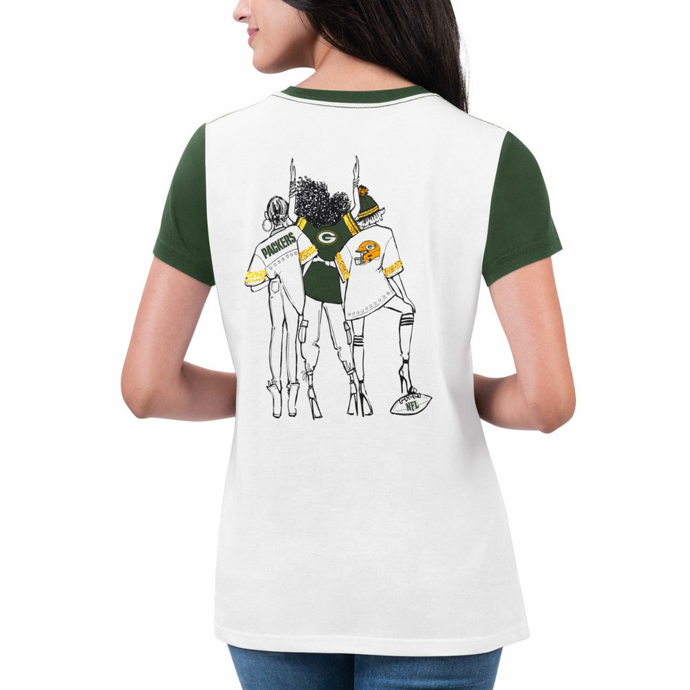 Green Bay Packers G-III 4Her by Carl Banks Women's Fashion Illustration T-Shirt | NFL Sale