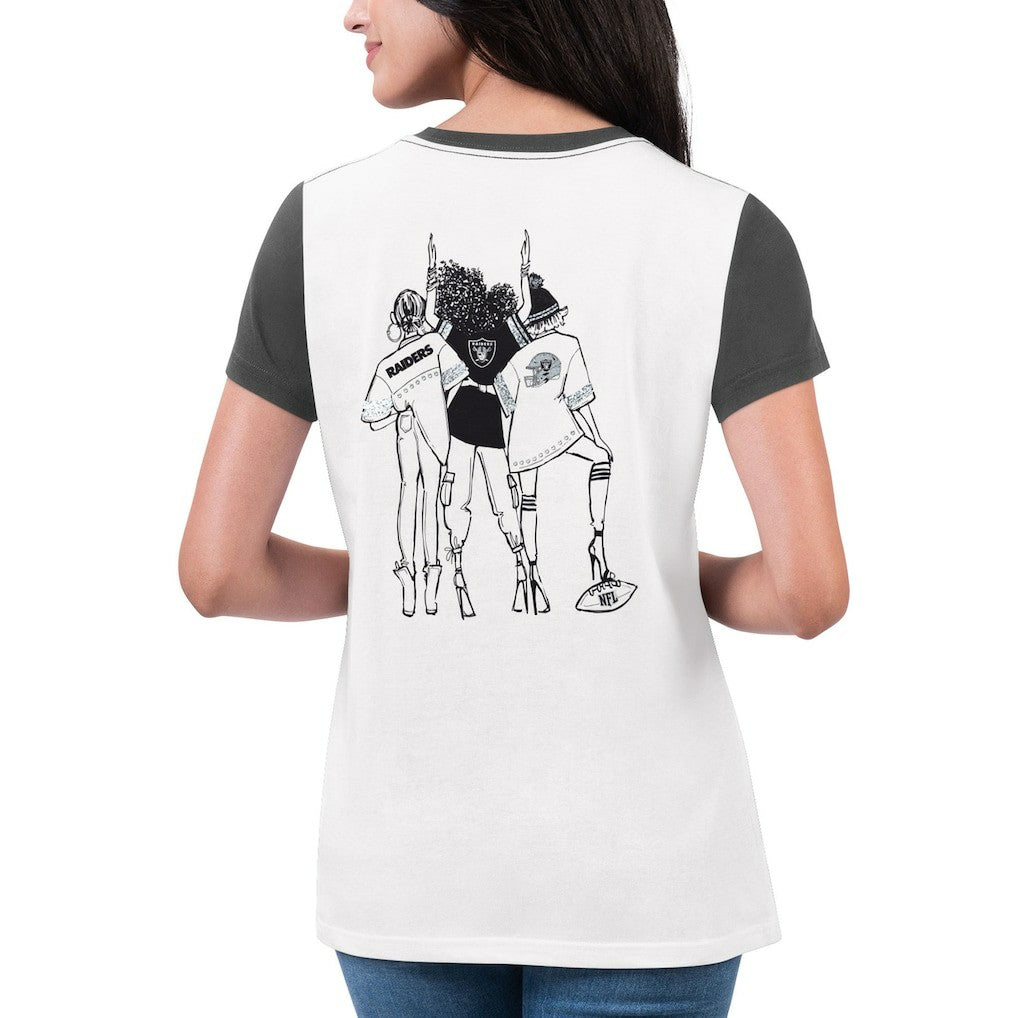Las Vegas Raiders G-III 4Her by Carl Banks Women's Fashion Illustration T-Shirt | NFL New