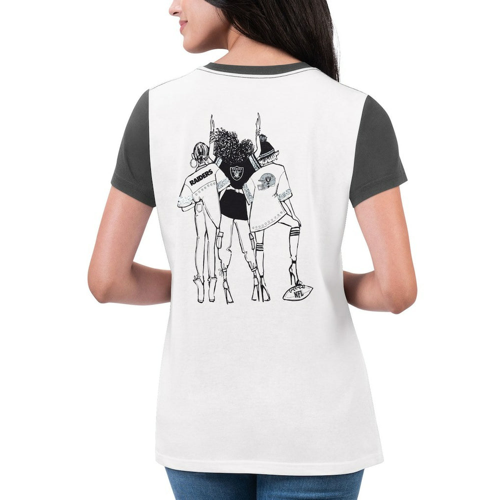 Las Vegas Raiders G-III 4Her by Carl Banks Women's Fashion Illustration T-Shirt | NFL New